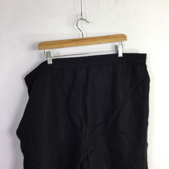 Eileen Fisher Womens Linen Cropped Pant Drawstring Waist Linen Black Size Large - Picture 11 of 16